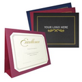 Certificate Frame - 3-Fold Presentation Folder w/ Gold Border Imprint